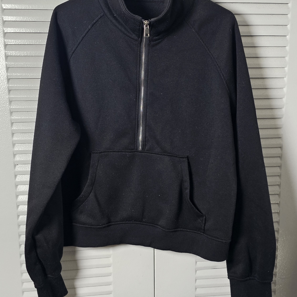 Women's Black Quarter-Zip Pullover Sweater
